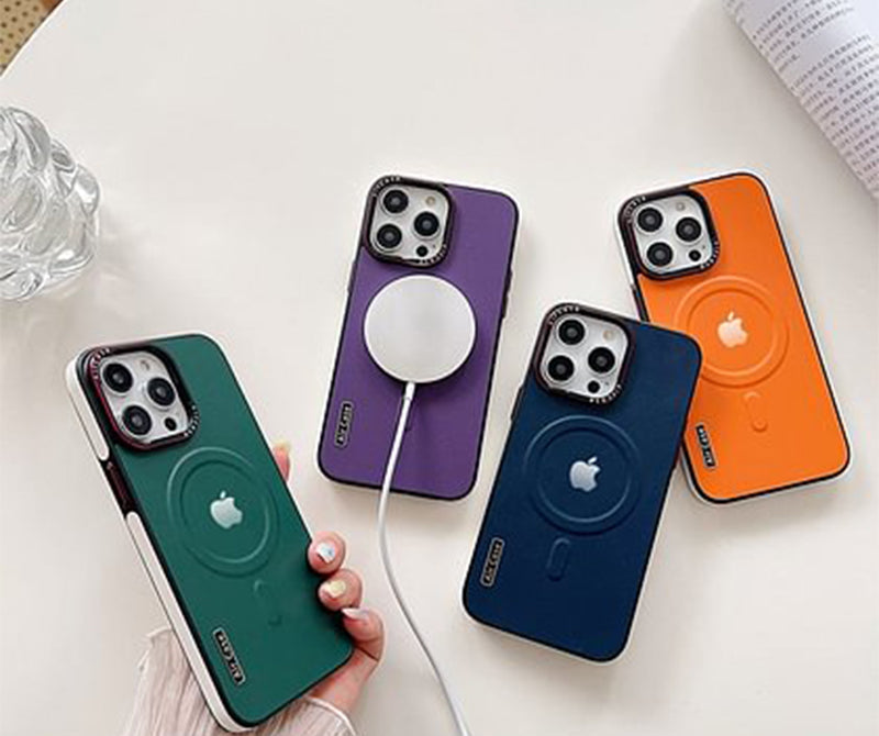Casing Ponsel Magnetik Kulit Polos Starlight