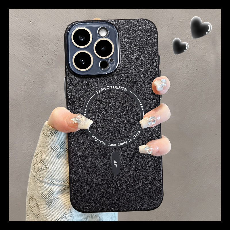 Casing ponsel motif leci magnetik kecil