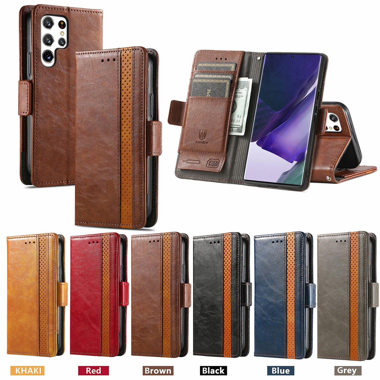 Casing pelindung Samsung flip magnetik sikat anti maling kulit
