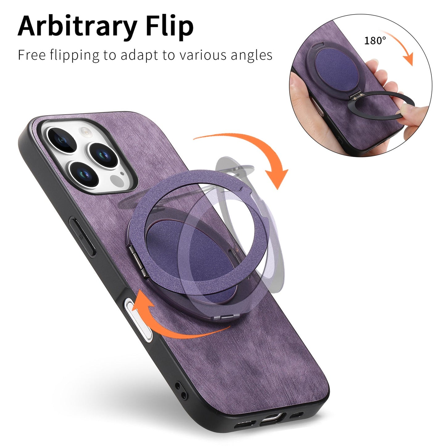 Casing iPhone dengan cincin magnet berputar bundar