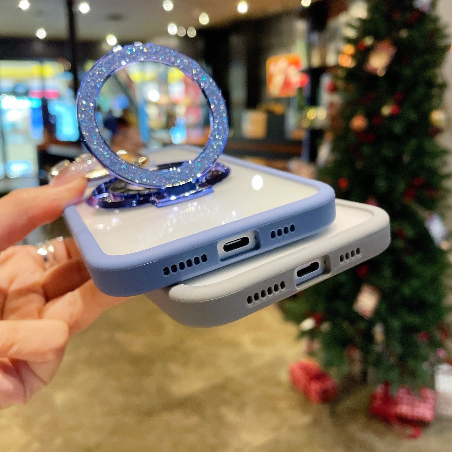 Casing ponsel Apple dengan braket magnet berkedip