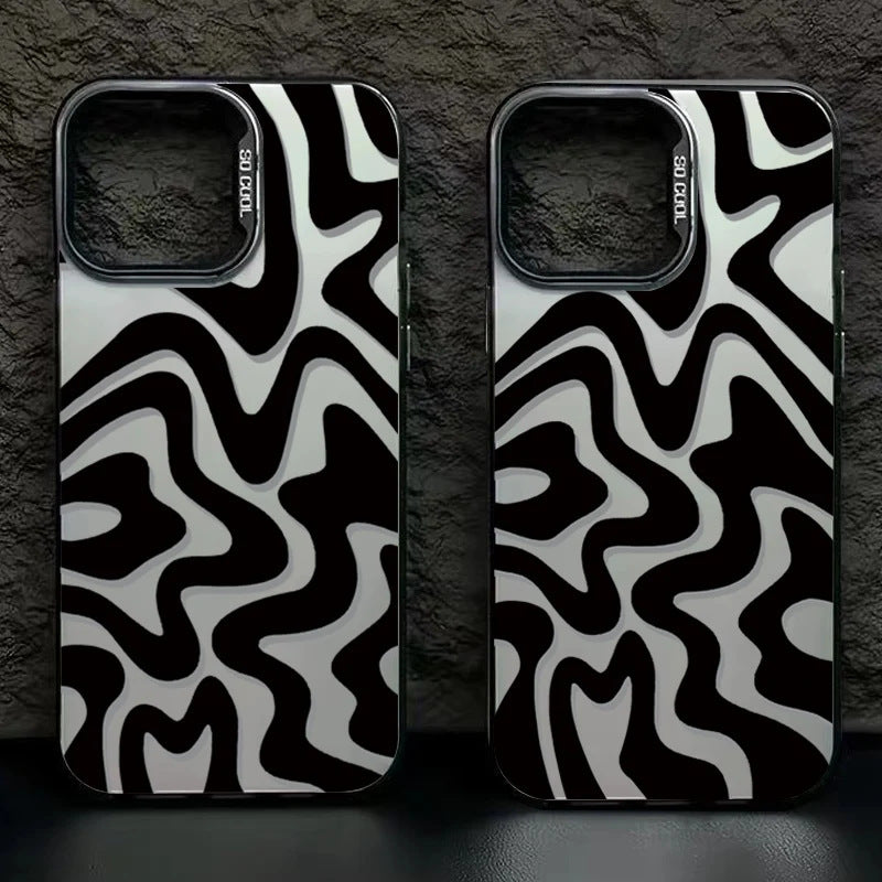 Casing ponsel Apple cangkang perak buram yang kreatif