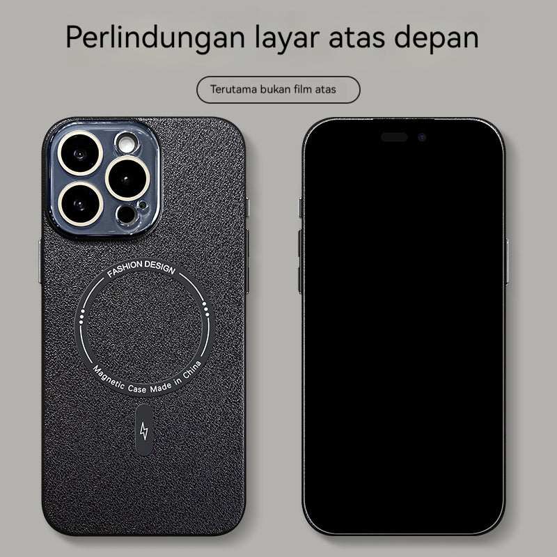 Casing ponsel motif leci magnetik kecil