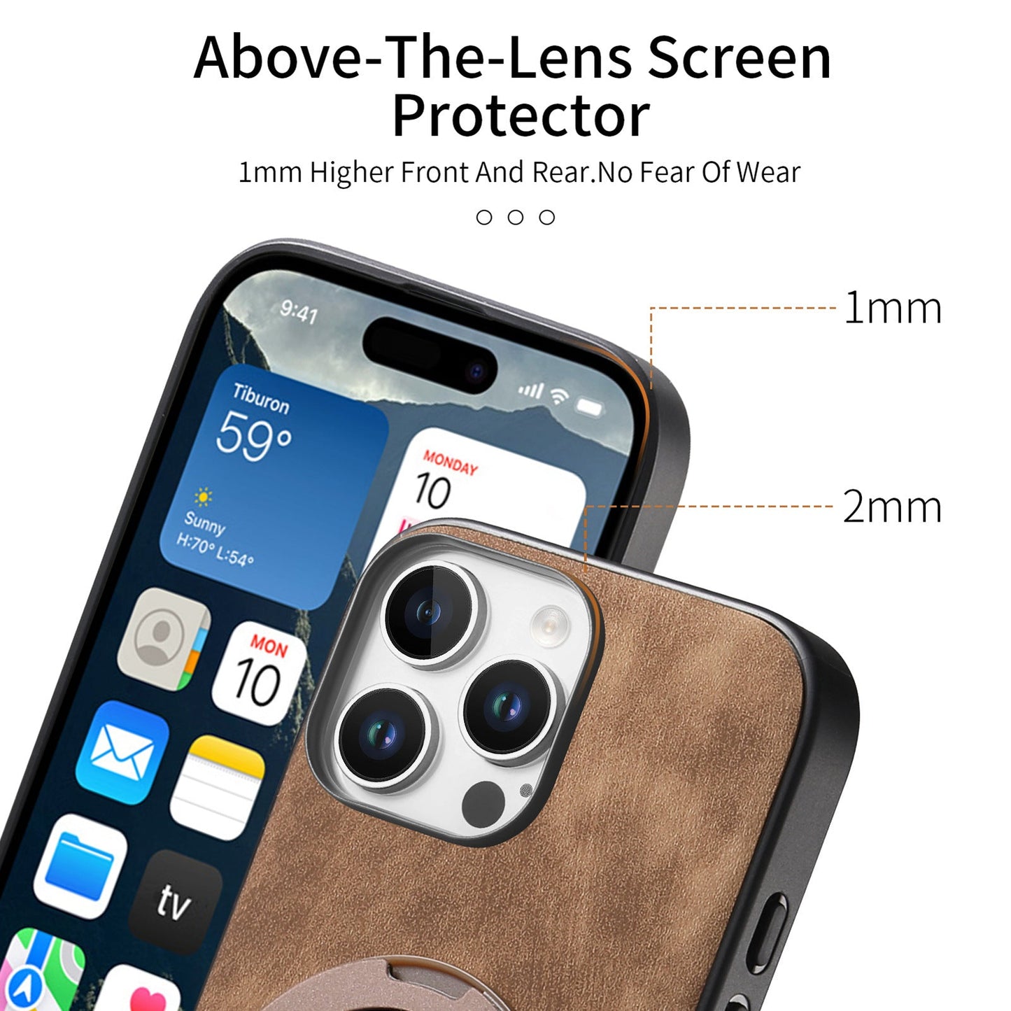 Casing iPhone dengan cincin magnet berputar bundar