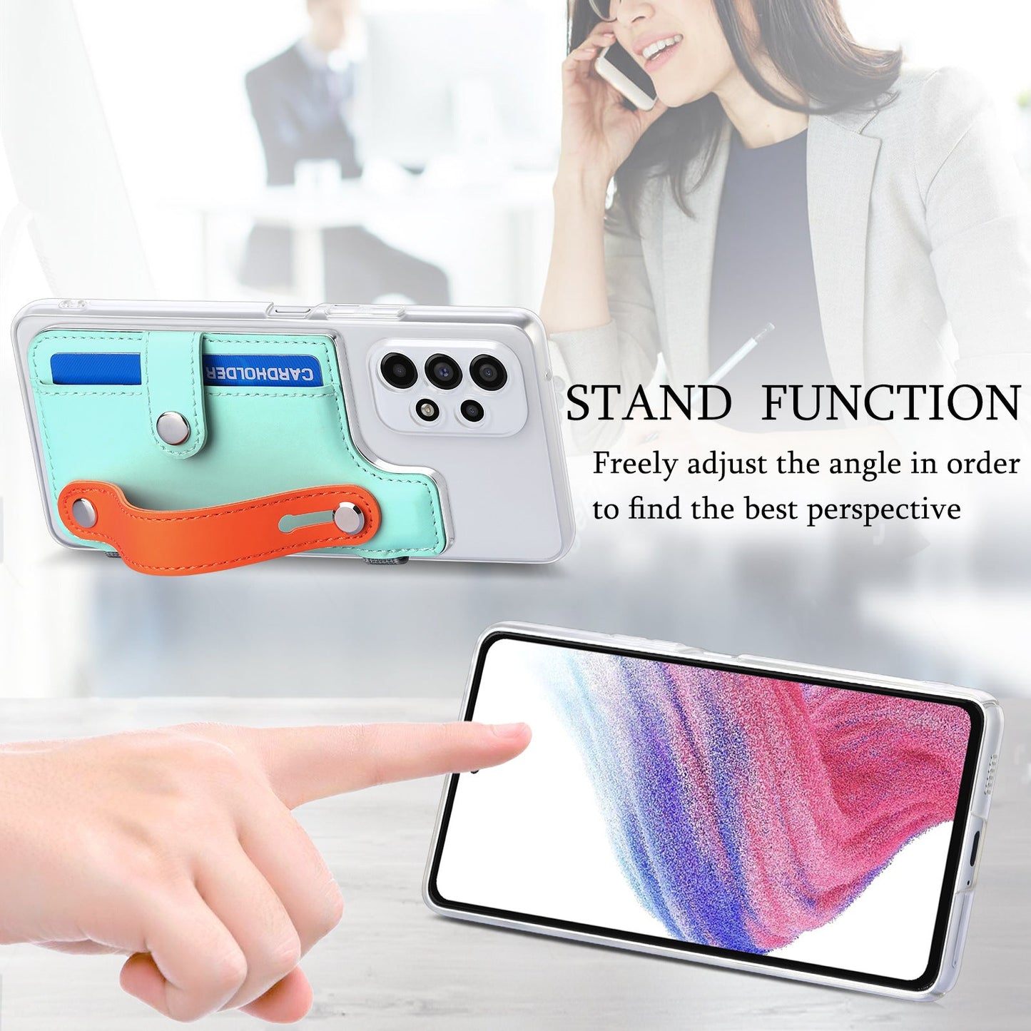 Gelang Pemegang Kartu Warna Pastel Kreatif untuk Samsung