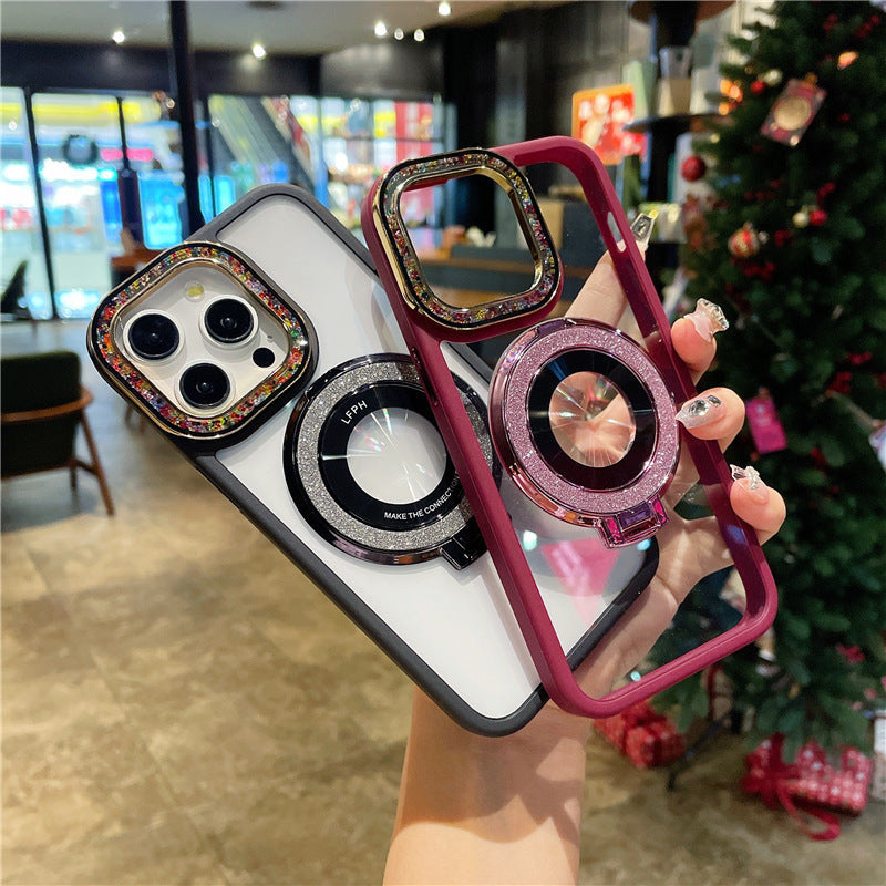 Casing ponsel Apple dengan braket magnet berkedip
