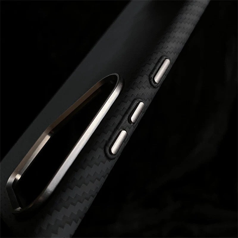 Casing Ponsel Magnetik Samsung Serat Karbon Kevlar Bercahaya