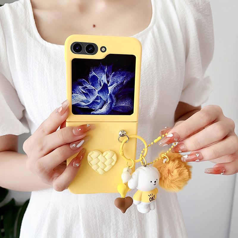 Casing Ponsel Samsung Z Flip Kartun Hati Berlian