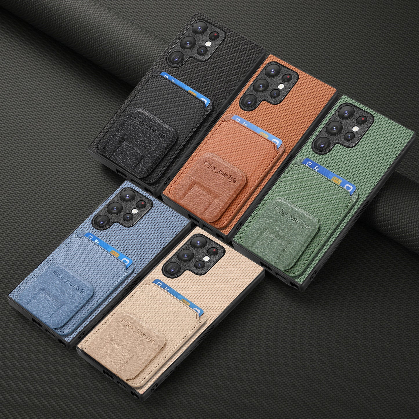 Casing ponsel Samsung slot kartu dudukan sederhana