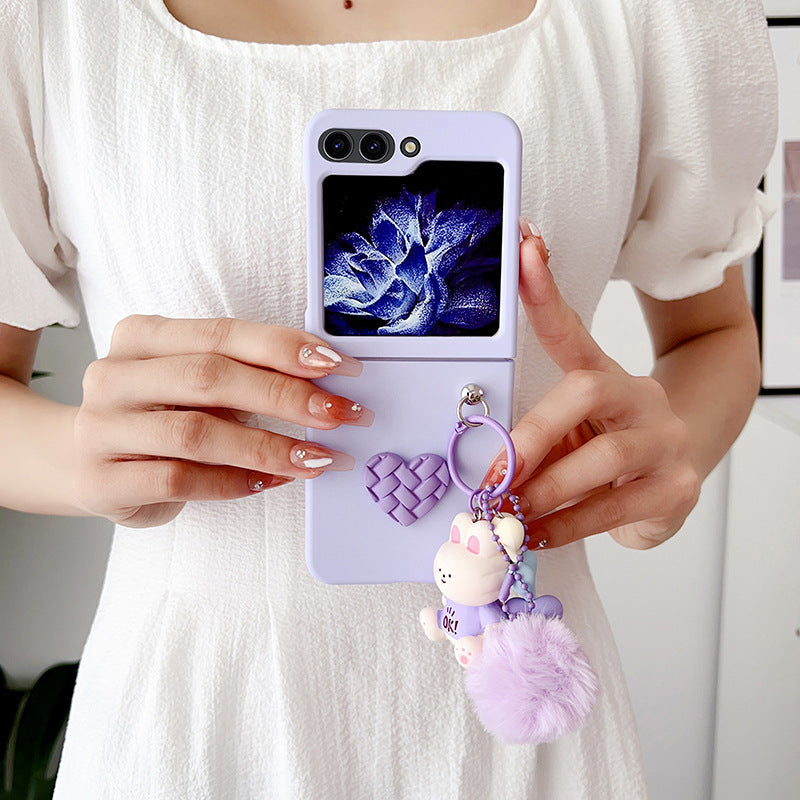 Casing Ponsel Samsung Z Flip Kartun Hati Berlian