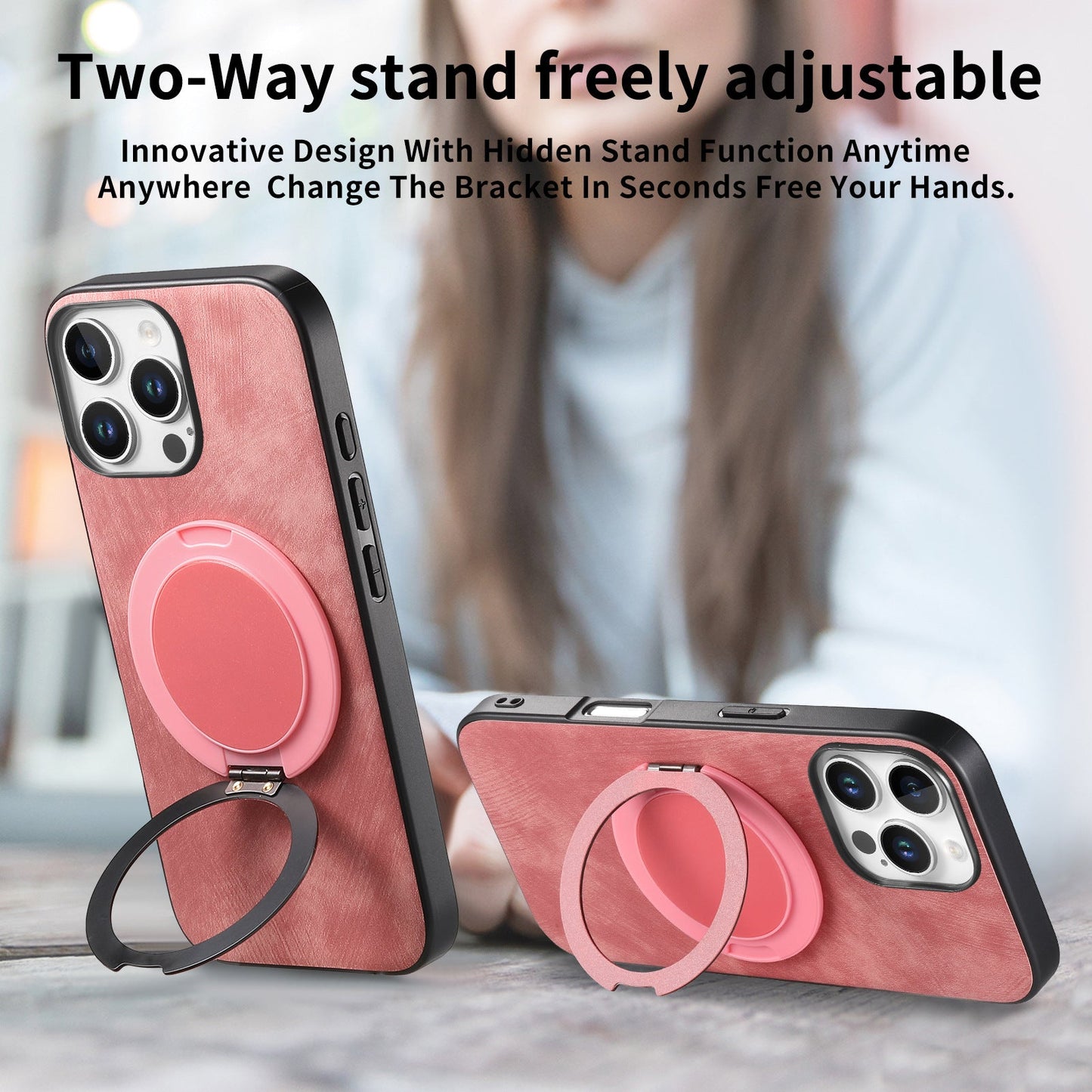Casing iPhone dengan cincin magnet berputar bundar