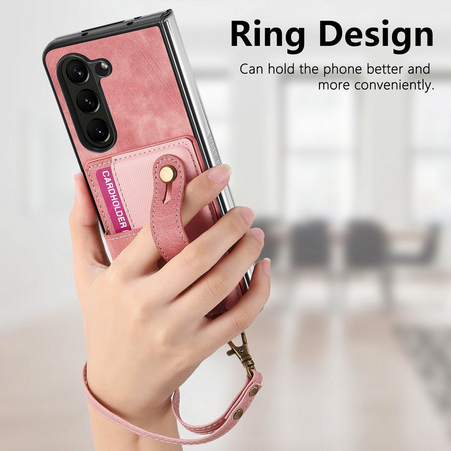 Gelang Tali Lanyard Slot Kartu Casing Kulit Casing Ponsel Samsung Z Fold
