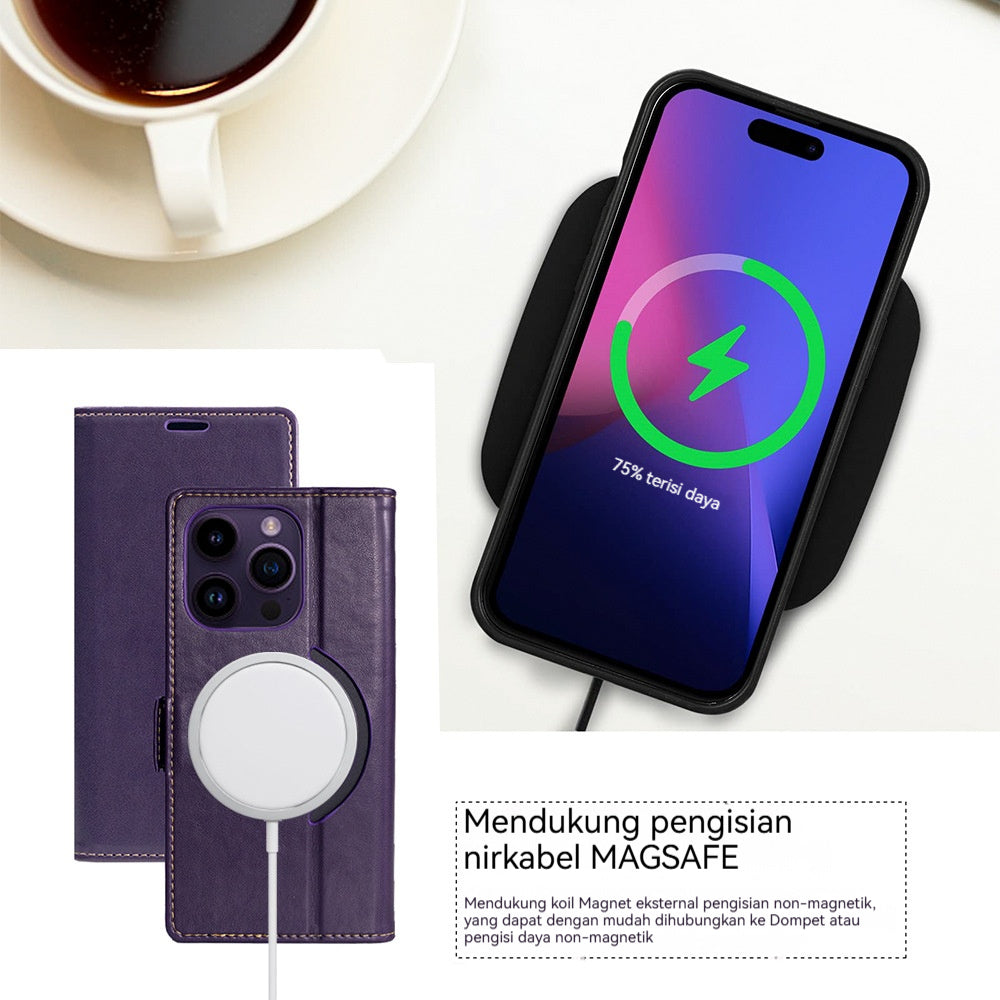 Casing iPhone Magnetik Dompet Kulit