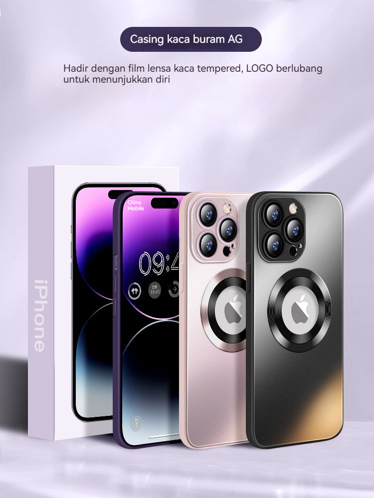 Casing iPhone magnetik kaca buram