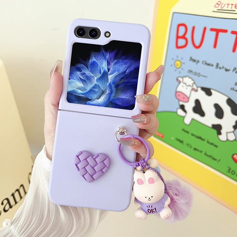 Casing Ponsel Samsung Z Flip Kartun Hati Berlian