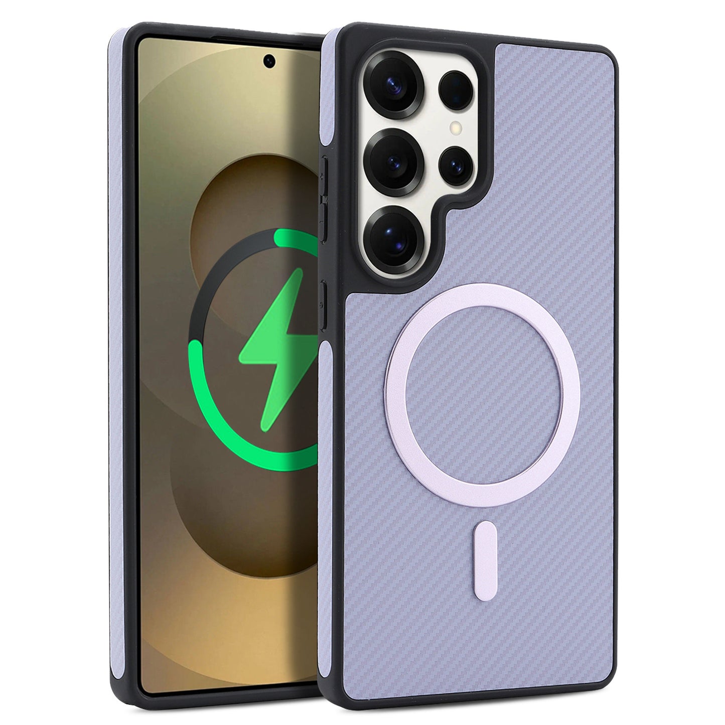 Carbon fiber textured magnetic Samsung phone