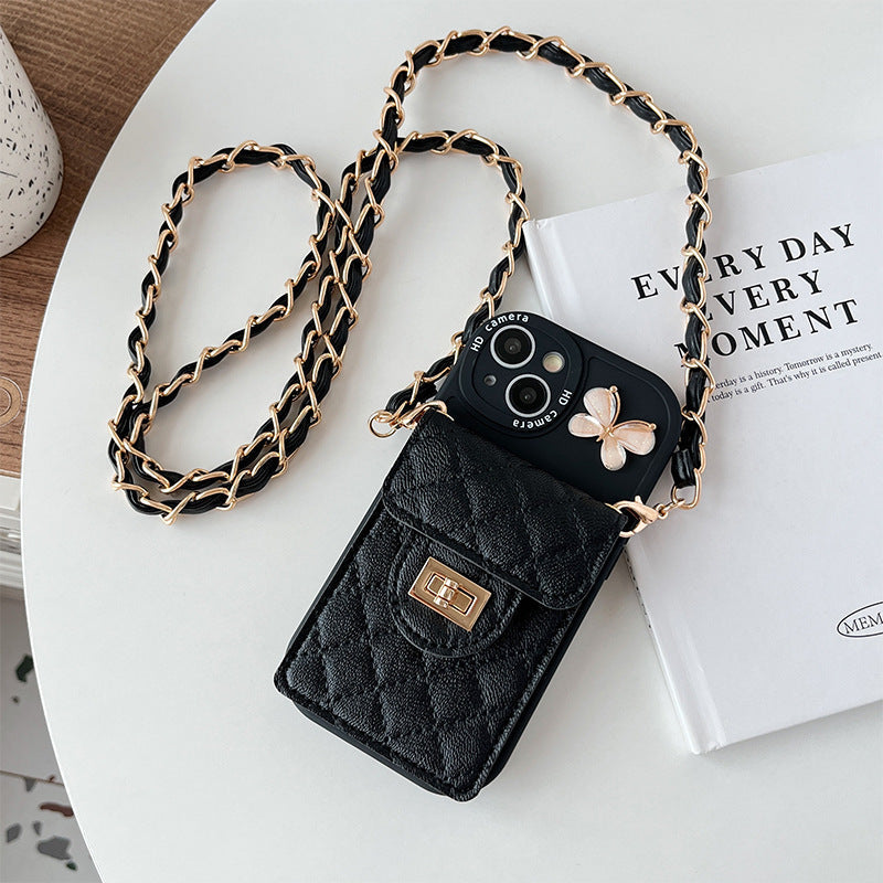 Casing Ponsel Apple Mata Besar Rantai Kupu-kupu INS