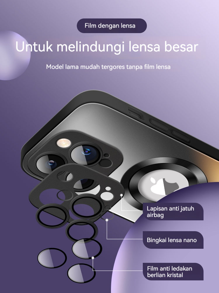 Casing iPhone magnetik kaca buram