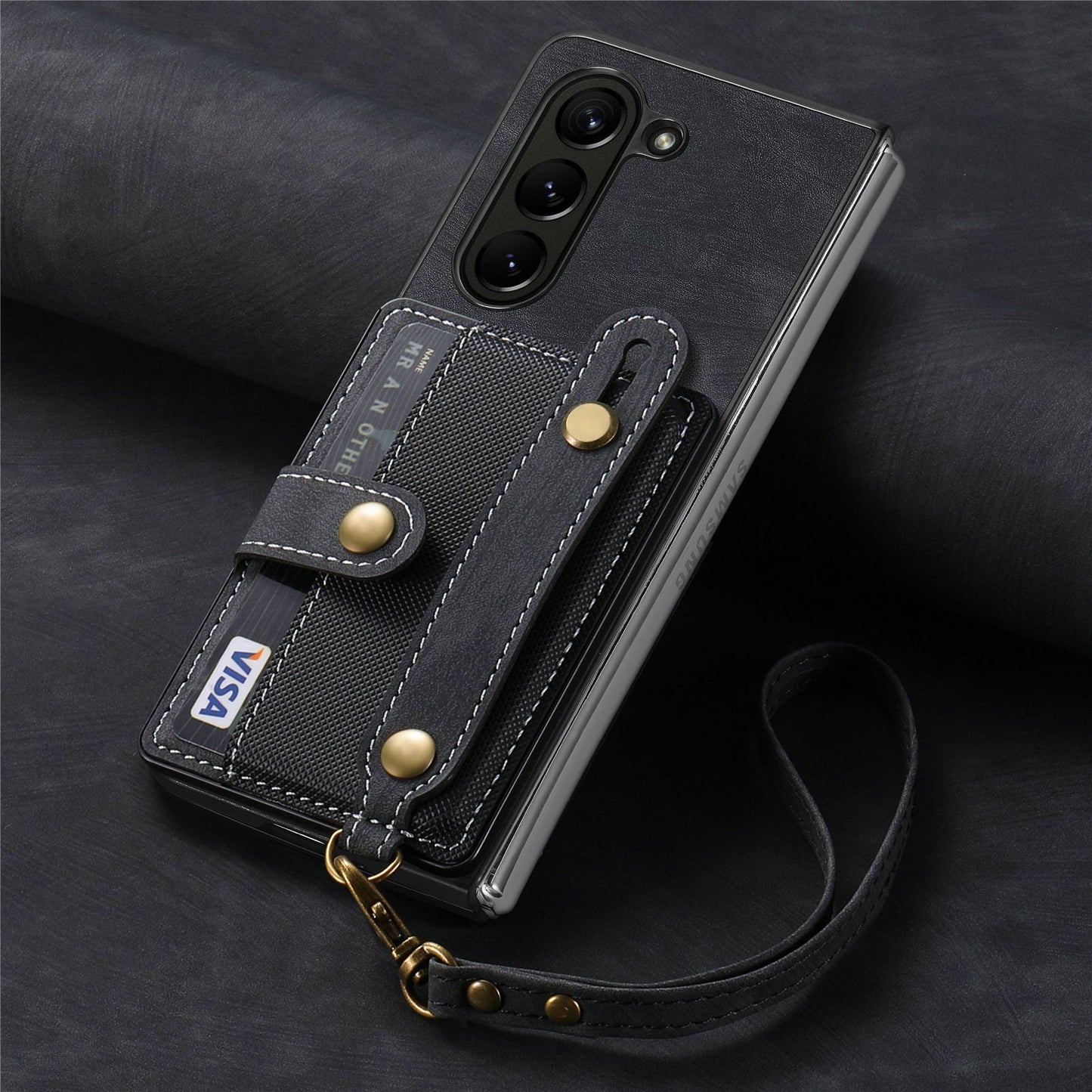 Gelang Tali Lanyard Slot Kartu Casing Kulit Casing Ponsel Samsung Z Fold