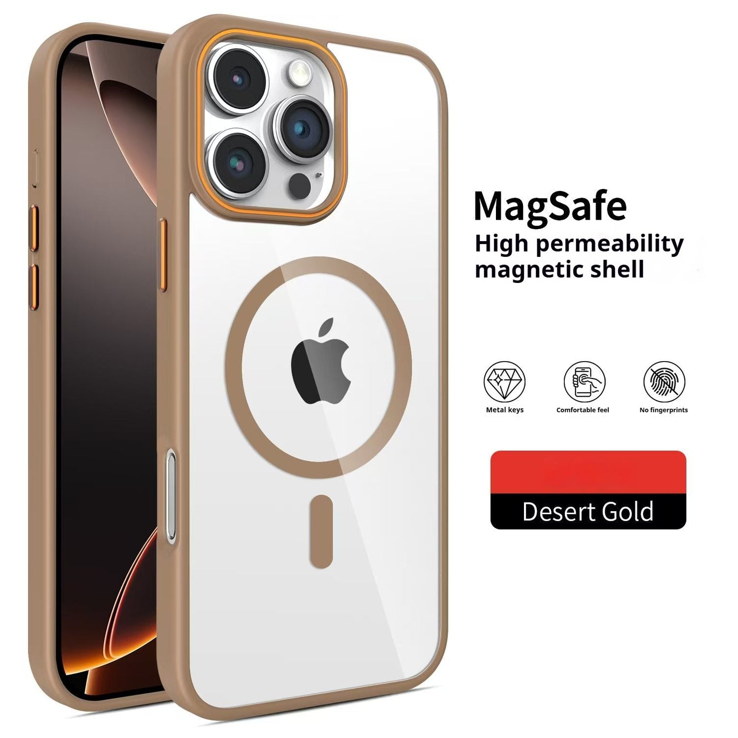 Casing iPhone magnetik warna kontras kuku cincin