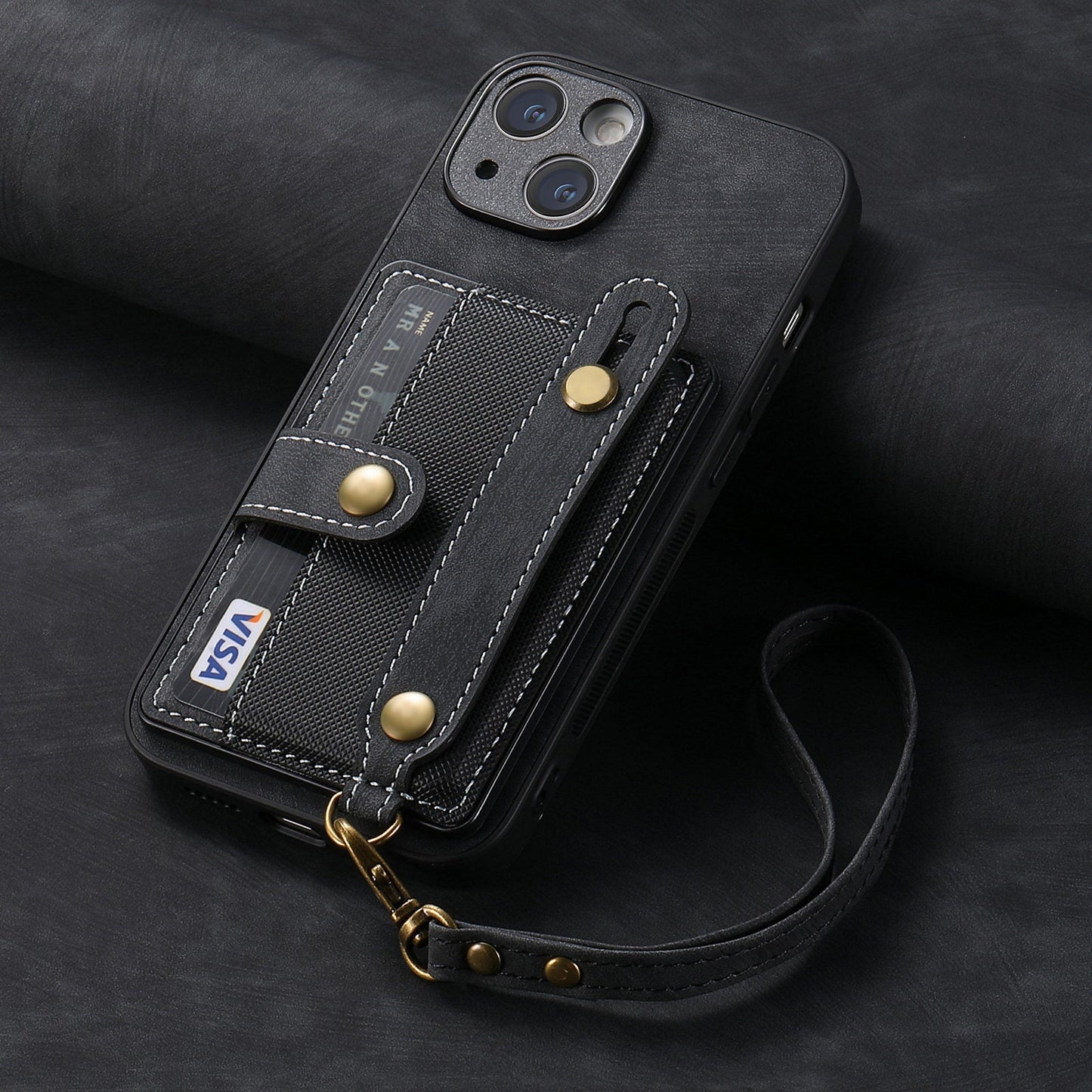Gelang Lanyard Slot Kartu Kulit Kasus Apple Phone Case