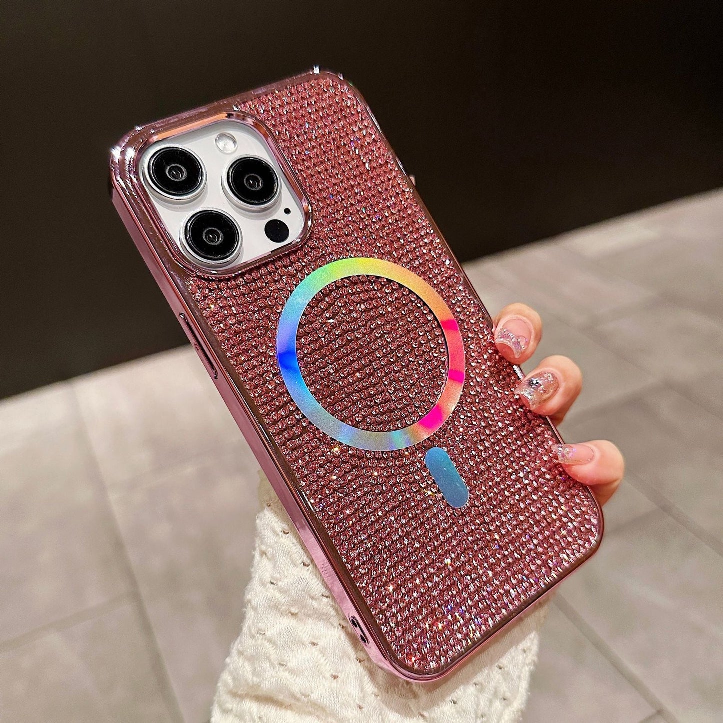 Casing iPhone berlian magnetik berlapis elektro