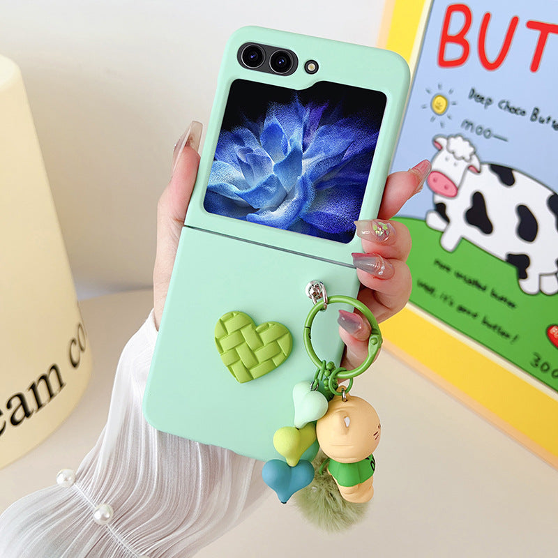Casing Ponsel Samsung Z Flip Kartun Hati Berlian