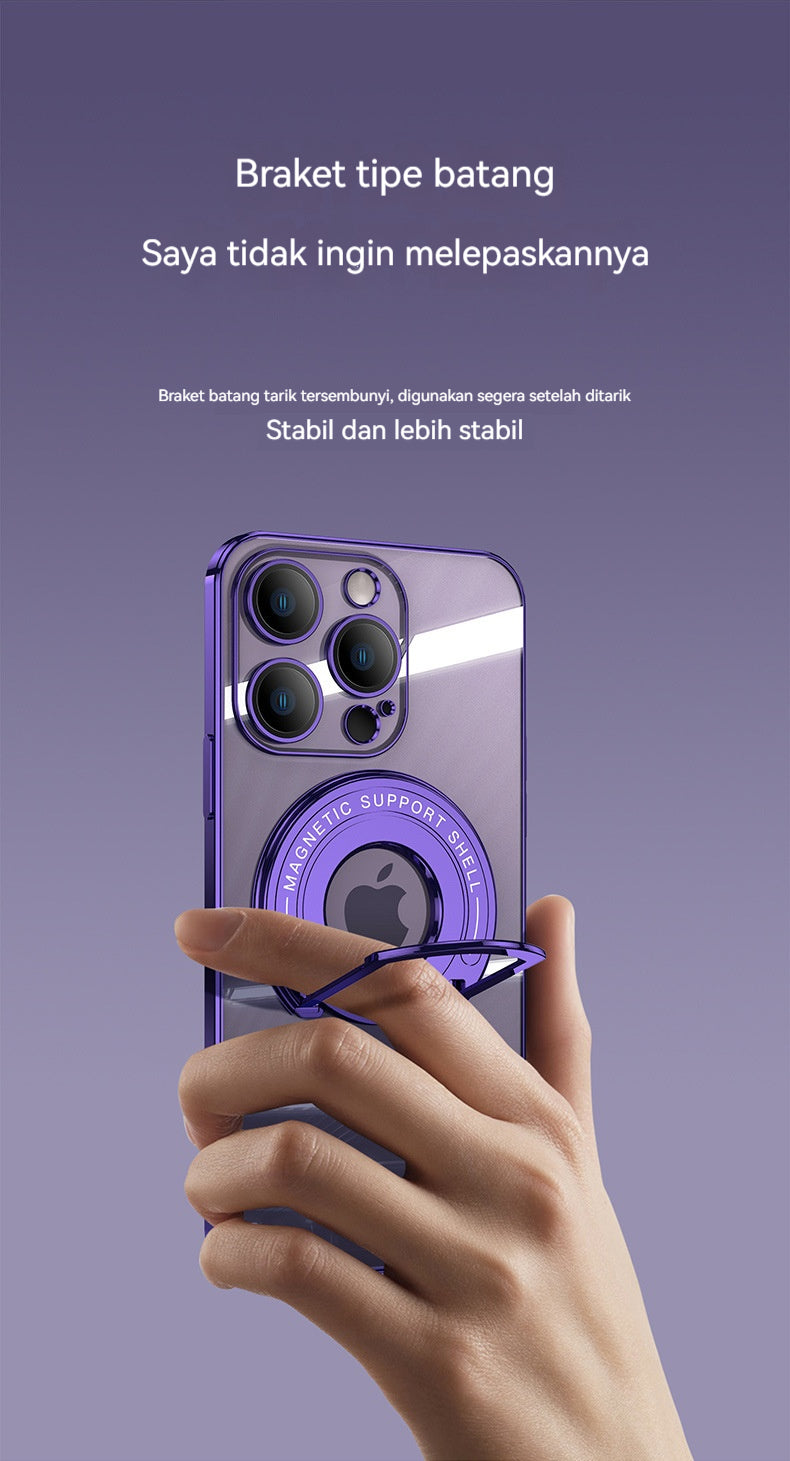 Braket batang tarik magnet casing ponsel Apple