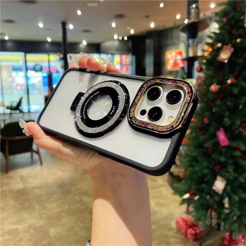 Casing ponsel Apple dengan braket magnet berkedip