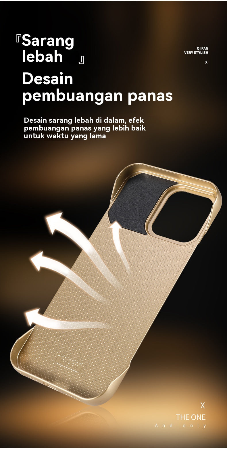 Casing iPhone magnetik tanpa batas dengan motif kulit aromaterapi