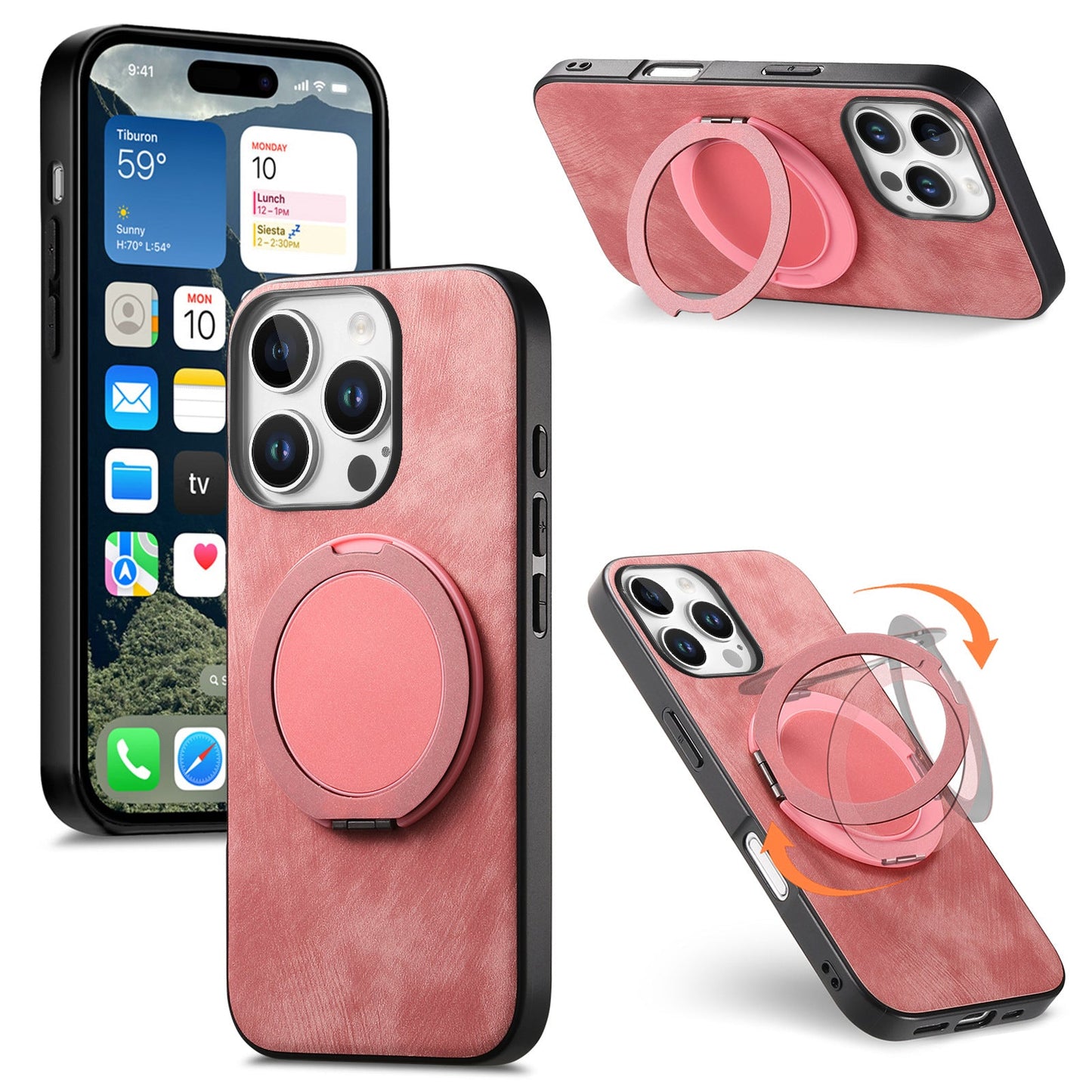 Casing iPhone dengan cincin magnet berputar bundar