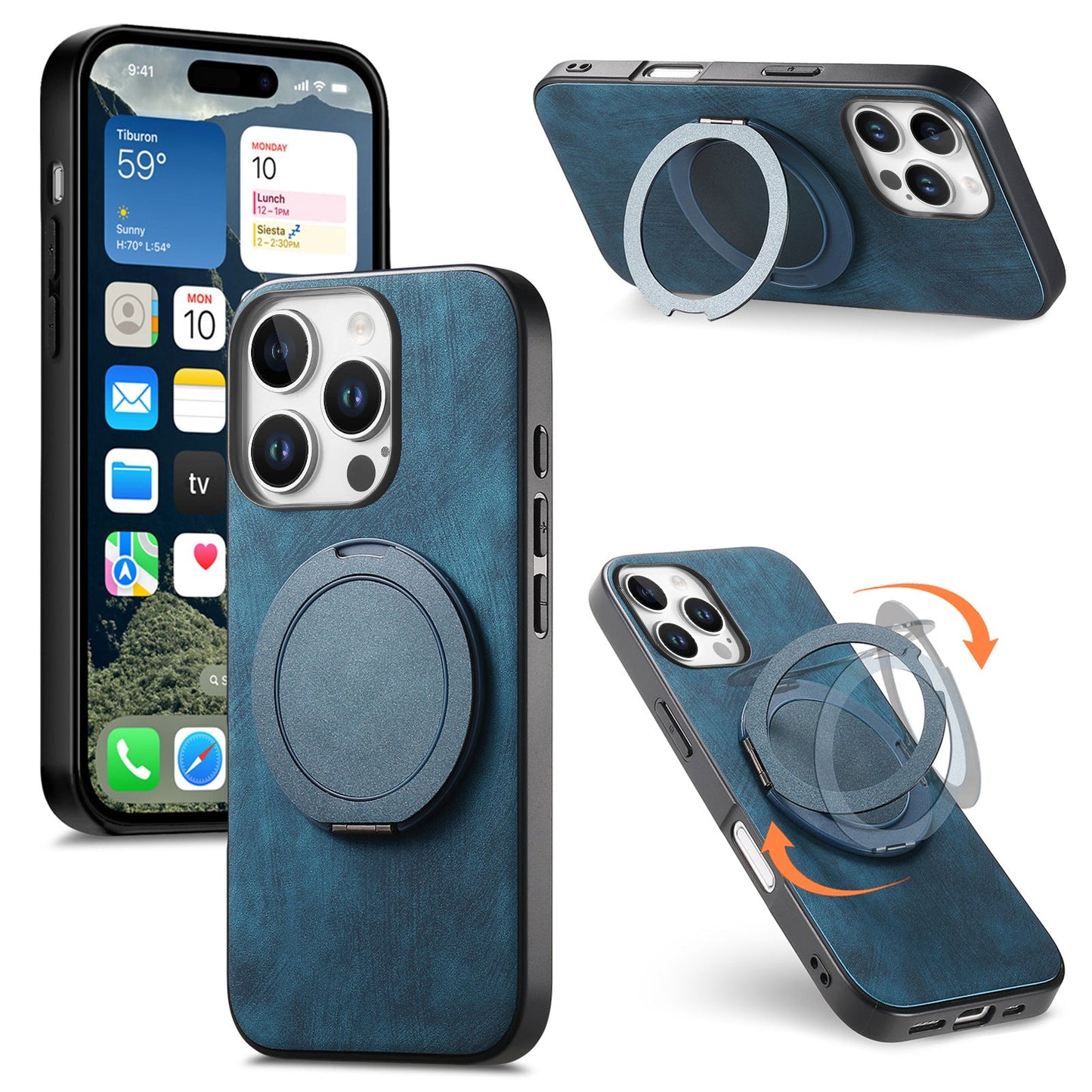 Casing iPhone dengan cincin magnet berputar bundar