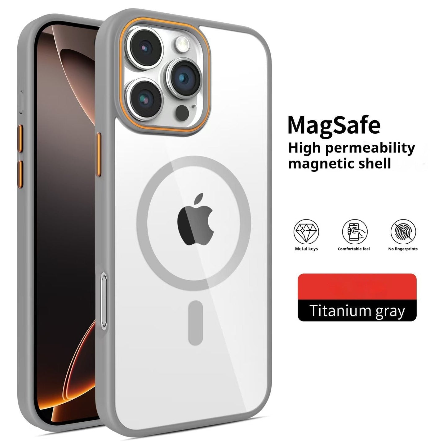 Casing iPhone magnetik warna kontras kuku cincin