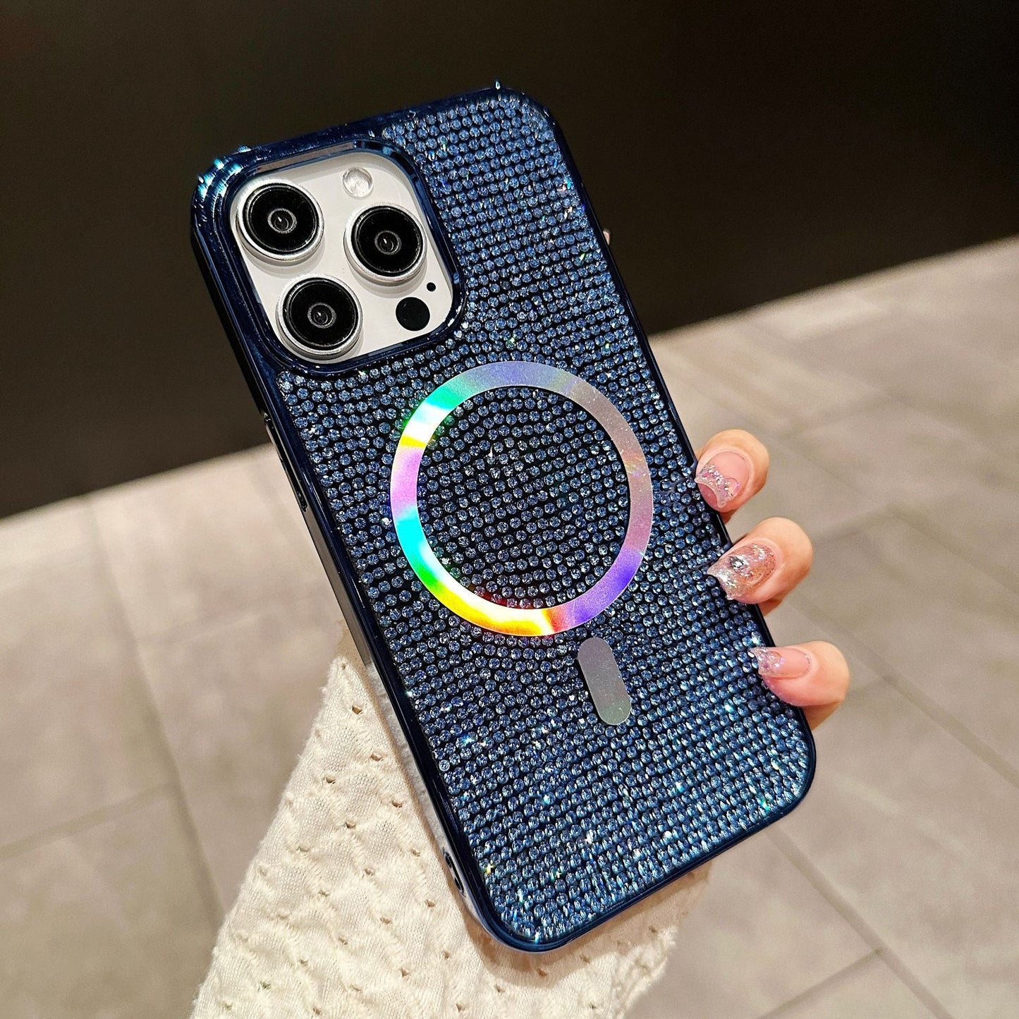 Casing iPhone berlian magnetik berlapis elektro