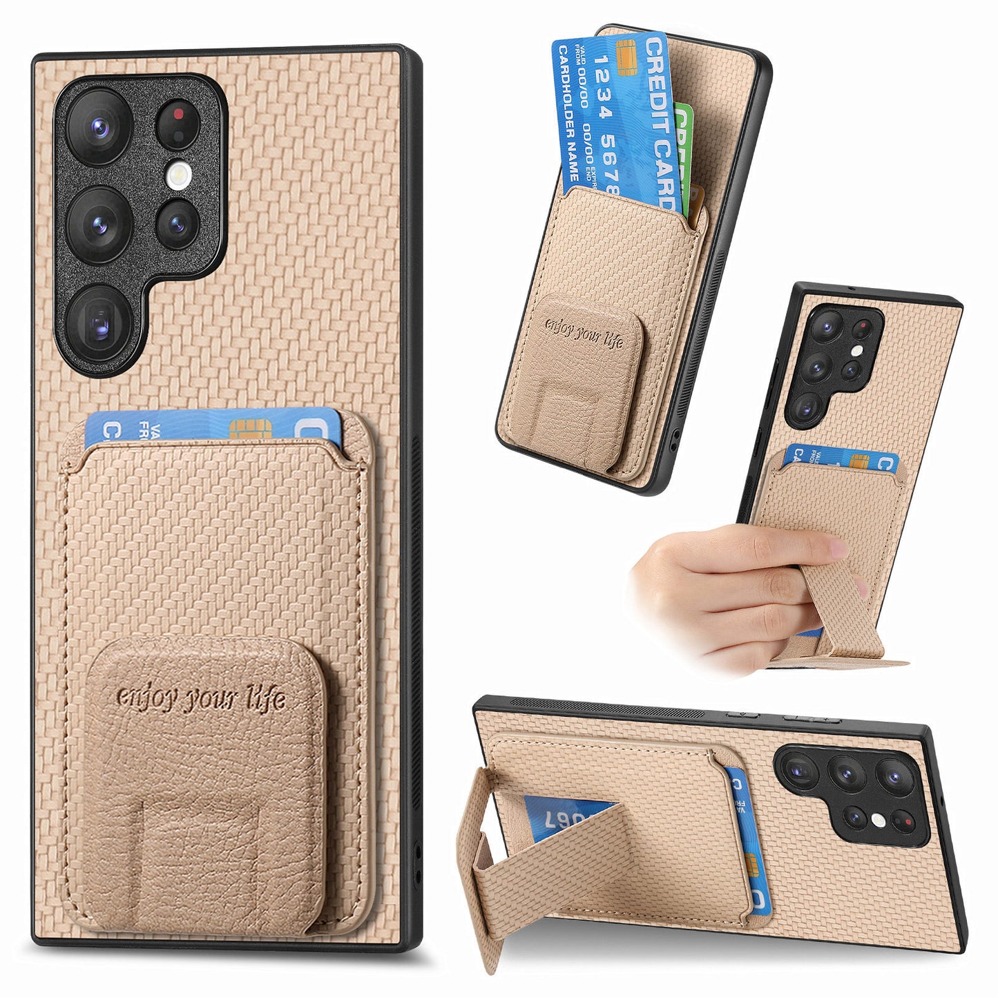 Casing ponsel Samsung slot kartu dudukan sederhana