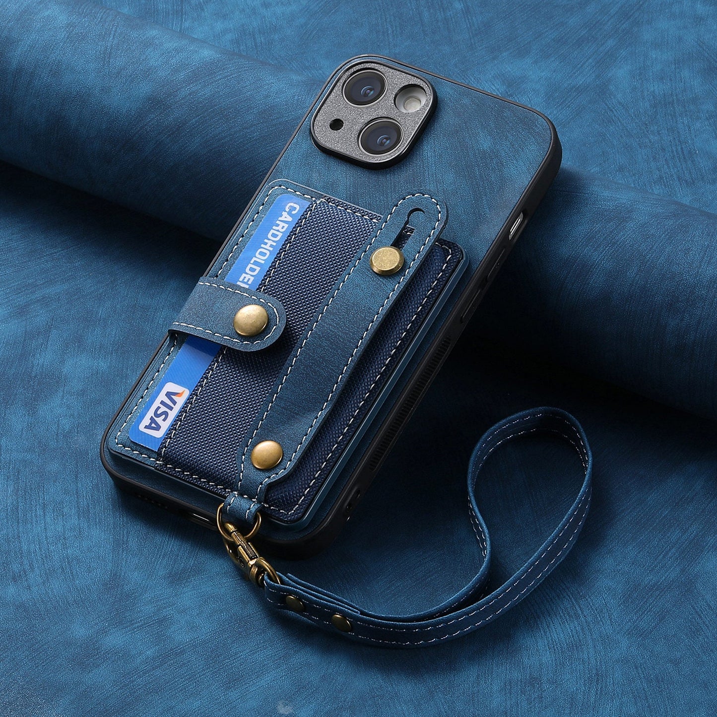 Gelang Lanyard Slot Kartu Kulit Kasus Apple Phone Case