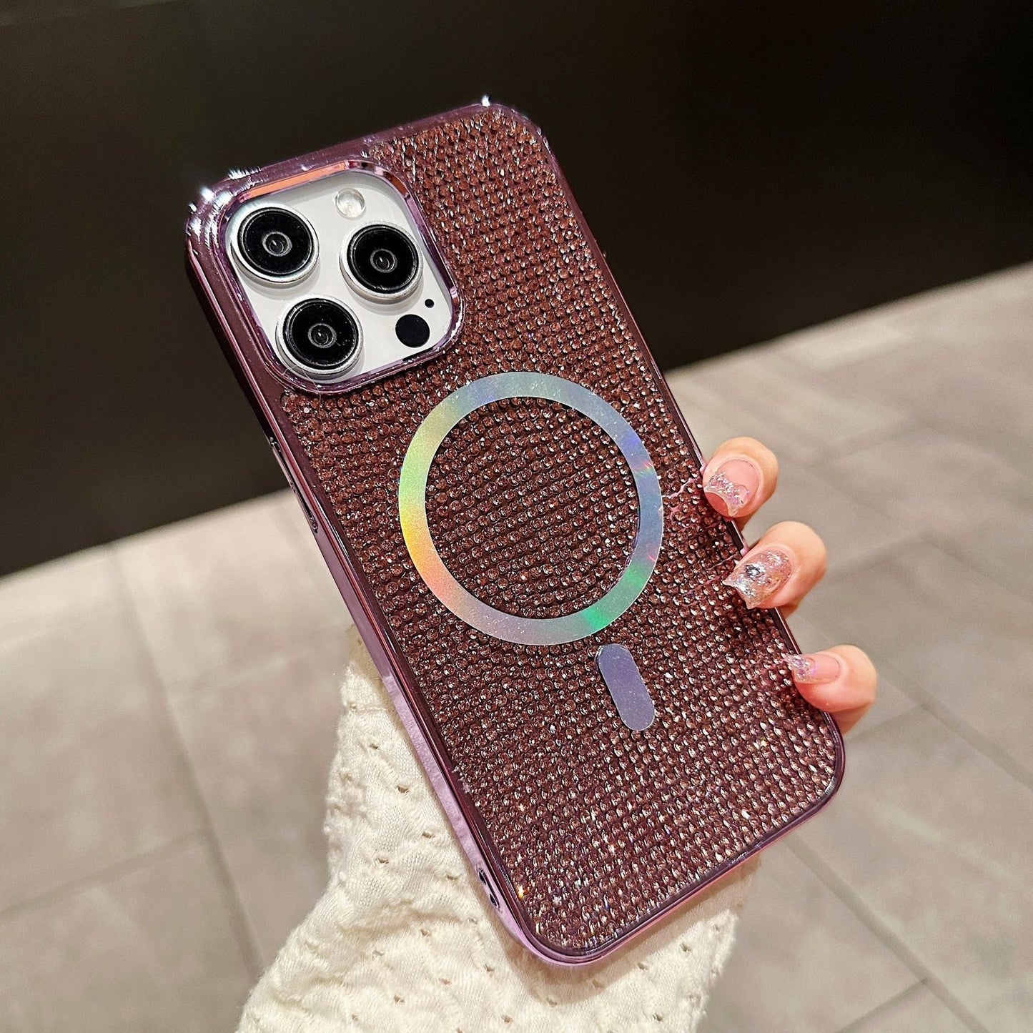 Casing iPhone berlian magnetik berlapis elektro