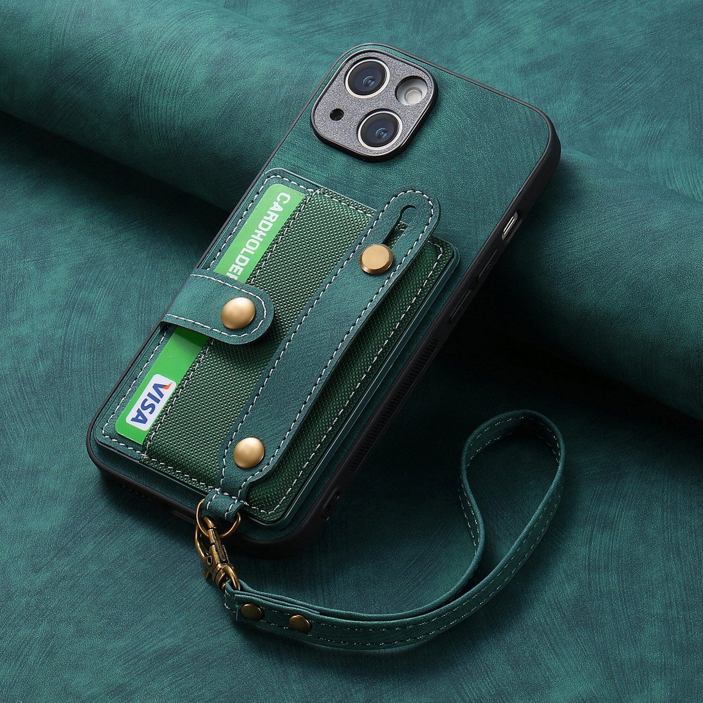 Gelang Lanyard Slot Kartu Kulit Kasus Apple Phone Case