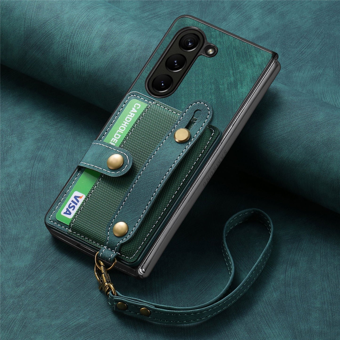 Gelang Tali Lanyard Slot Kartu Casing Kulit Casing Ponsel Samsung Z Fold
