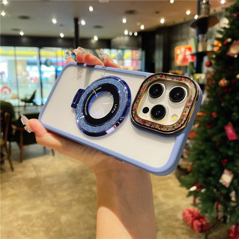 Casing ponsel Apple dengan braket magnet berkedip