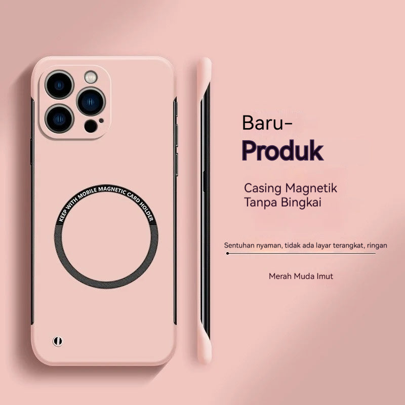 Casing iPhone Tanpa Bingkai Magnetik Ultra Tipis Warna Baru