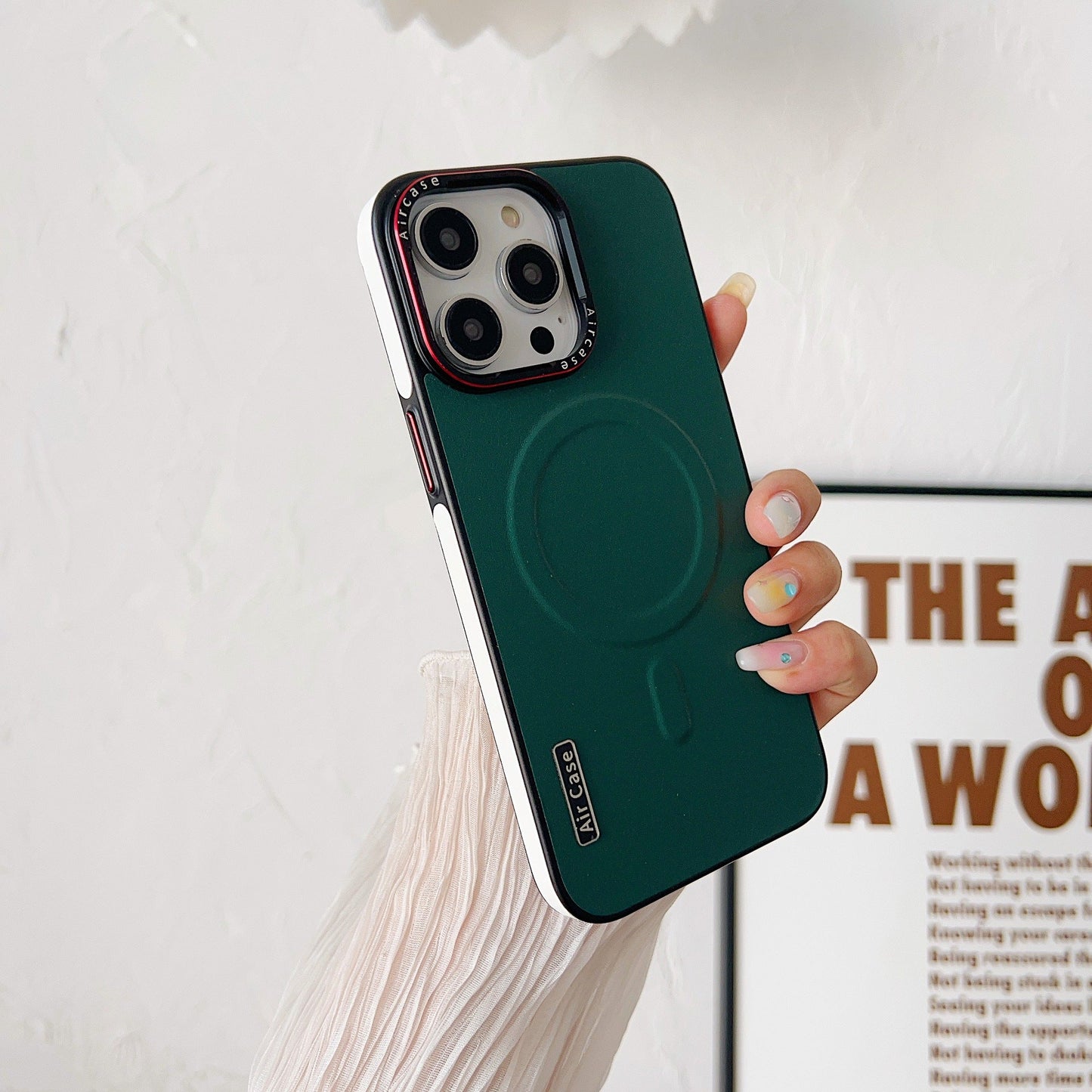 Casing Ponsel Magnetik Kulit Polos Starlight