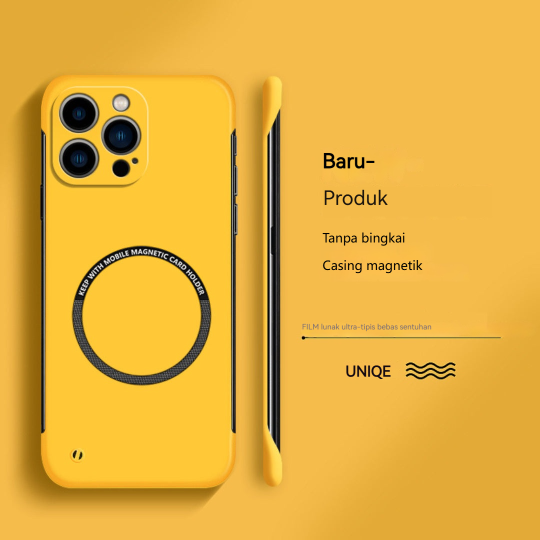 Casing Ponsel Magnetik PC Keras Ultra Tipis Tanpa Bingkai untuk iPhone