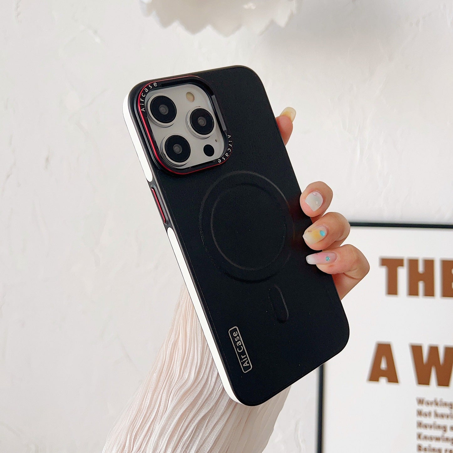 Casing Ponsel Magnetik Kulit Polos Starlight