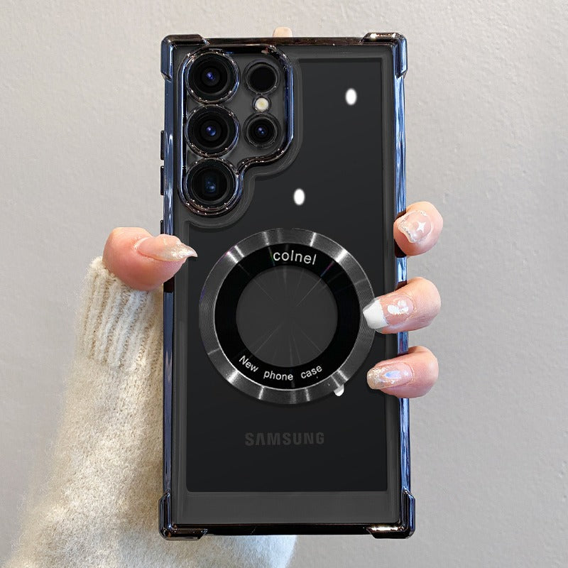 Casing ponsel Samsung dengan kantung udara transparan berlapis elektro