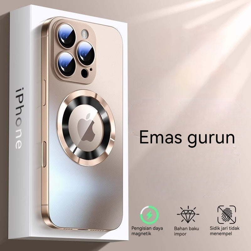 Casing iPhone magnetik kaca buram