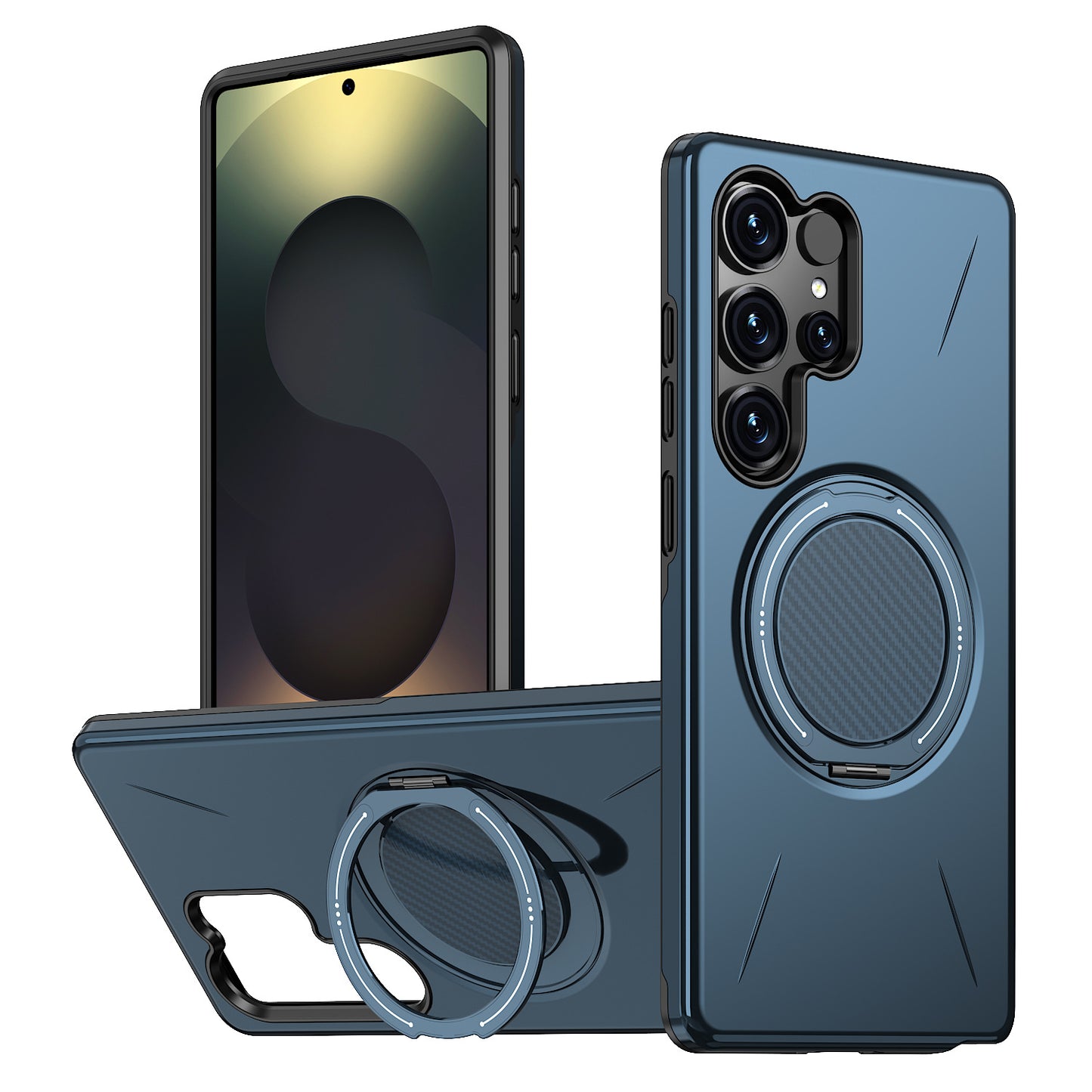 Casing ponsel Samsung magnetik dengan braket putar