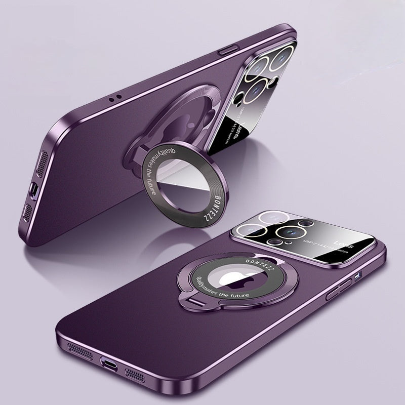 Casing Ponsel Apple dengan Braket Magnetik Jendela Besar