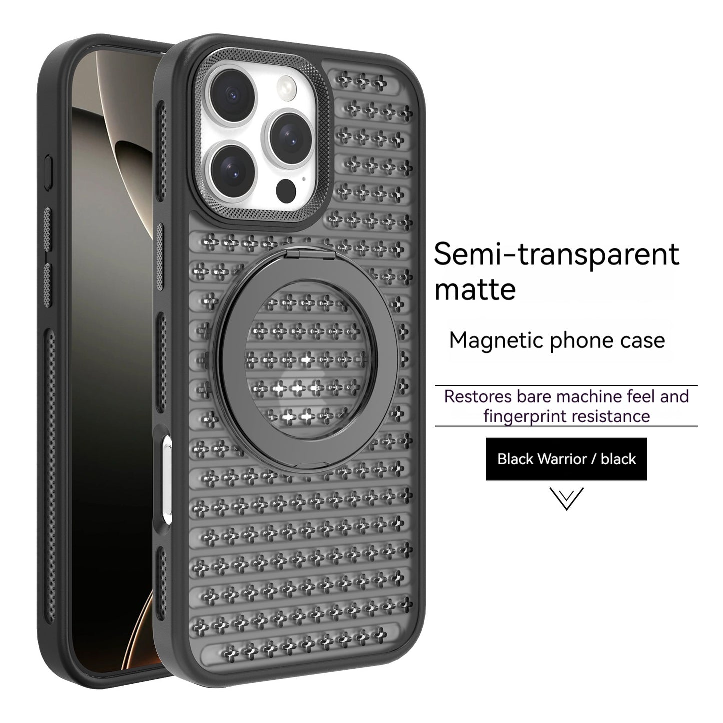 Casing iPhone magnetik dengan sirkulasi udara yang baik dan menyerap panas, sehingga nyaman di kulit