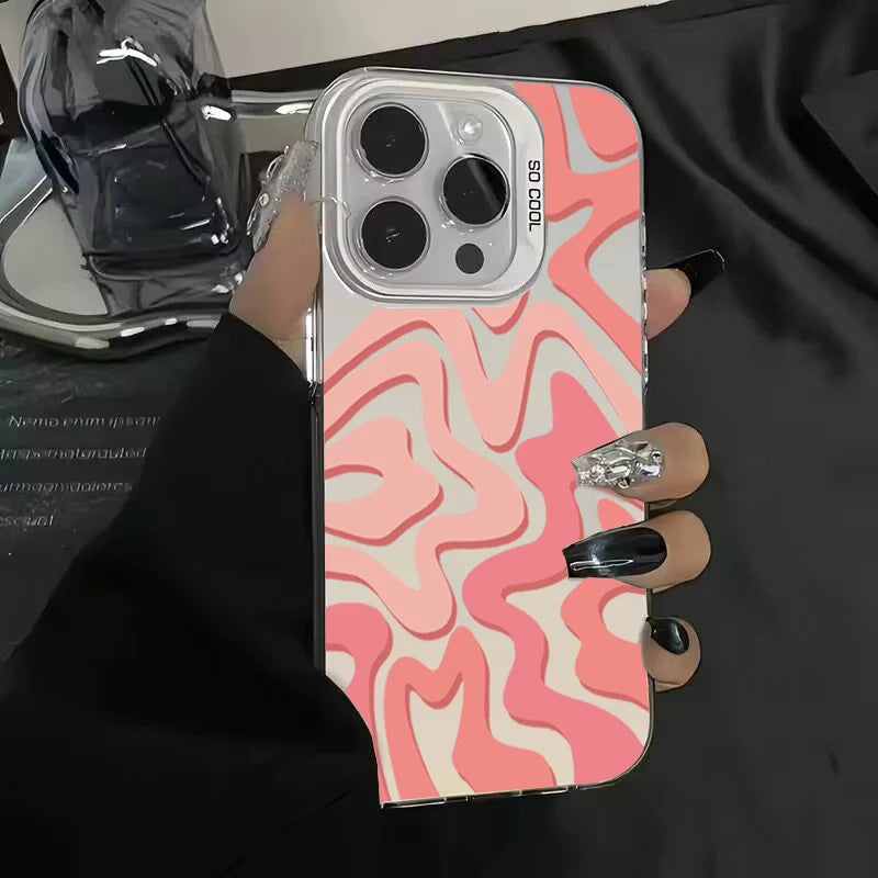 Casing ponsel Apple cangkang perak buram yang kreatif
